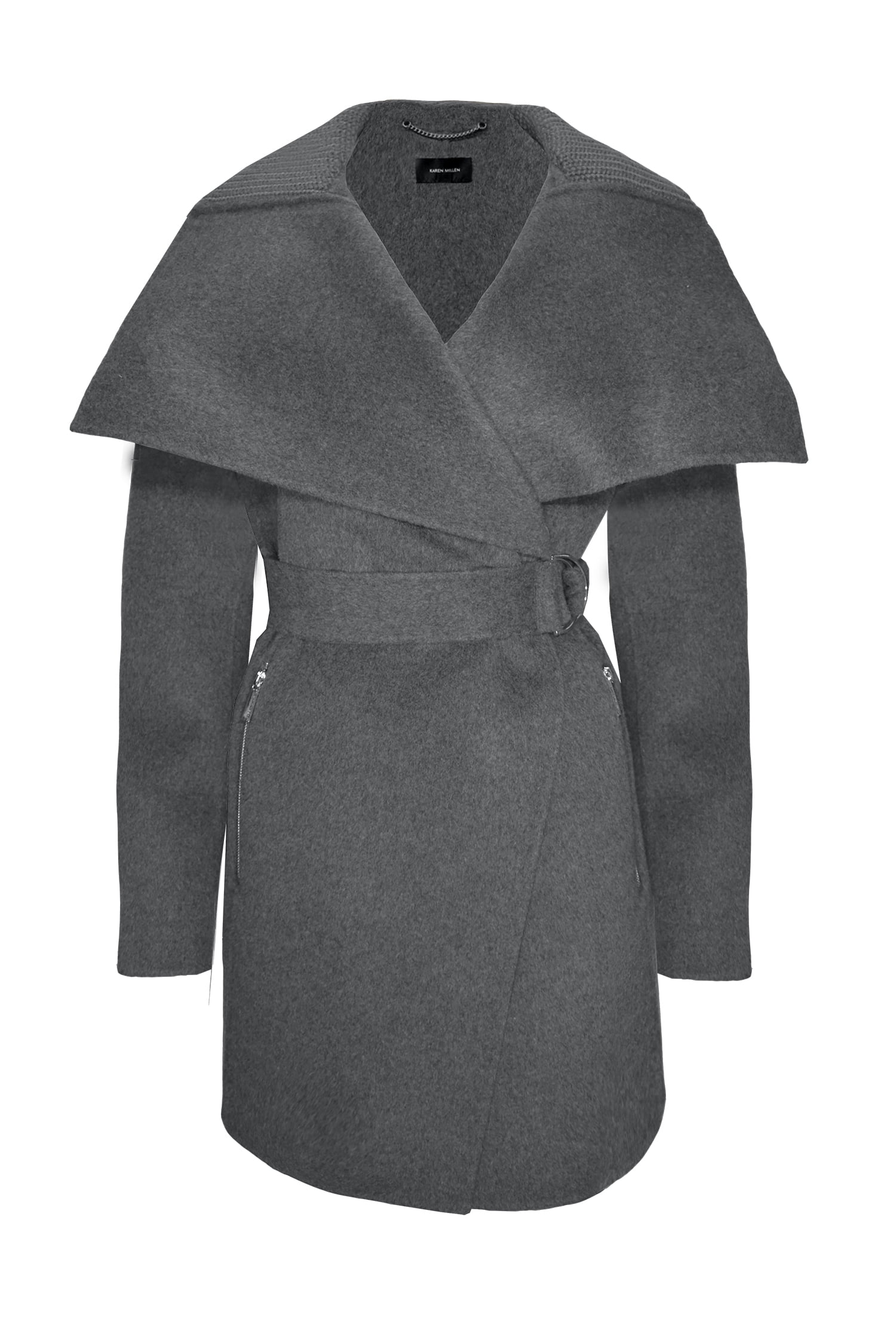 gray wool wrap coat