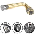 thumbnail image 4 of 2 Pack Universal Tire Valve Extension,90 Degree Tire Schrader Valve Stem Extension Brass Adapter Compatible For Passenger Cars, Stroller, Bicycles, Mo, 4 of 5