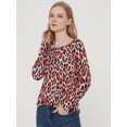 thumbnail image 2 of Womens Long Sleeve Leopard Cheetah tops Animal Print Pattern T Shirt Blouse, 2 of 7