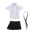 thumbnail image 2 of Ropa para Figuras Femeninas a Escala 1/12, Traje Completo, Falda Corta, Camisa Y , Ropa para Figuras de Acción en Miniatura, para Muñecas Femen Camisa blanca, 2 of 10