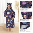 thumbnail image 4 of Dailycode Wearable Blanket Hoodie Oversized Sherpa Flannel Blankets with Pocket for 3-14 Year Old Cartoon Planet and Star, 4 of 7