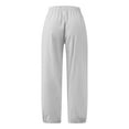 thumbnail image 5 of OGLCCG Capri Pants for Women Casual Summer Cotton Linen Pants Loose Elastic Waist Capris Trousers Wide Leg Cropped Pants with Pockets, 5 of 5