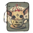thumbnail image 2 of Haosy Accordion File Organizer Zipper Binder 500 Sheet 6-Tab Expanding File Folder Multi-Pocket 1.2 Inch 3 Ring Cute Demon on Cup, 2 of 7