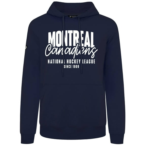 Men's Levelwear  Navy Montreal Canadiens Podium Response Pullover Hoodie