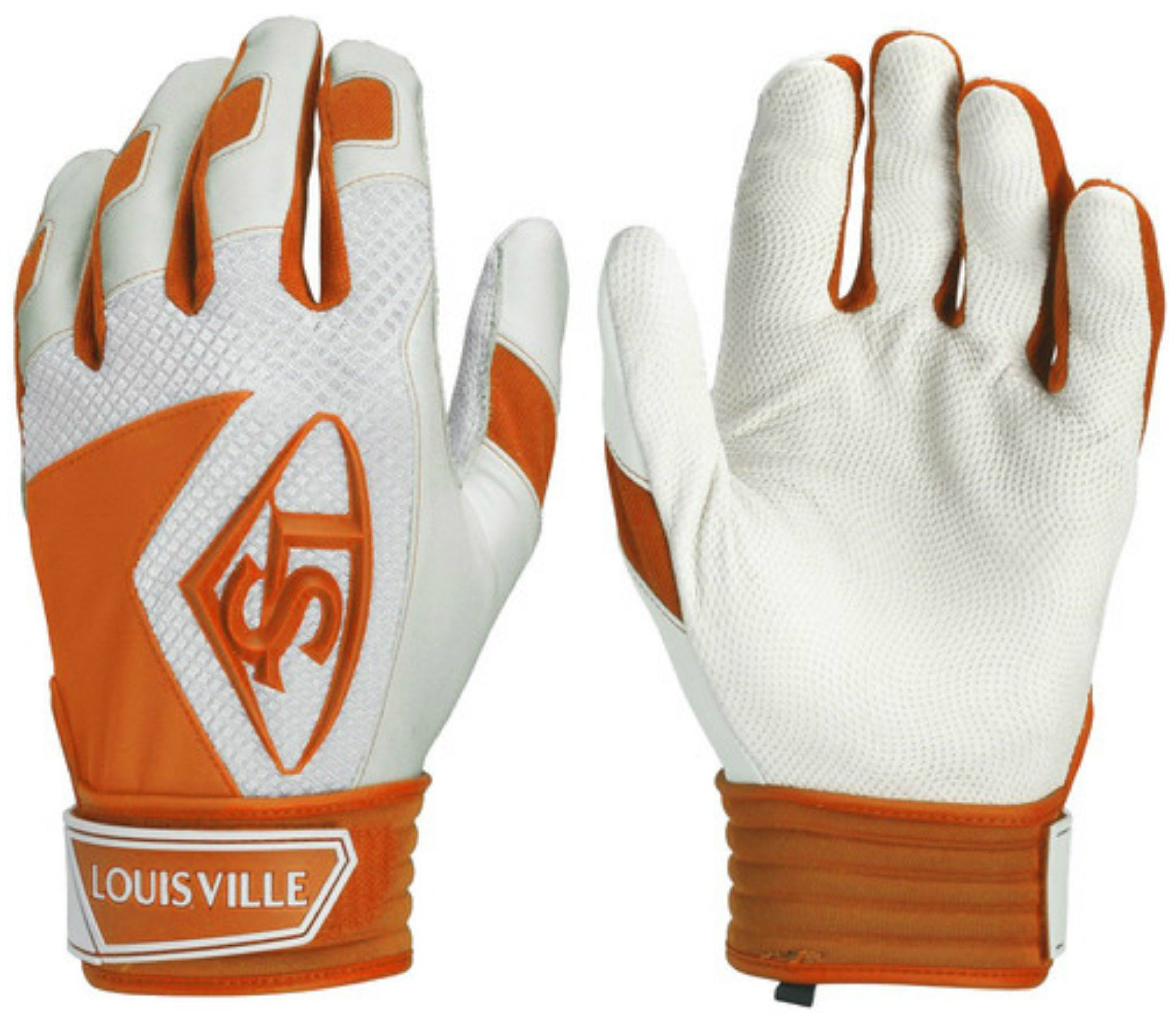 Louisville Slugger Series 7 Adult Large Batting Gloves Orange and White NEW 
