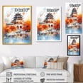 thumbnail image 4 of Designart "Autumn Serenity Beijing Landmarks II" People Canvas Wall Art - Global Orange China Art Hallway Wall Art Decor, 4 of 6