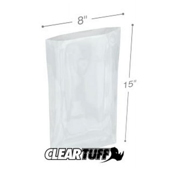 International Plastics PB20815 8 x 15 in. Clear Poly Bags, 0.002 Gauge - Case of 1000