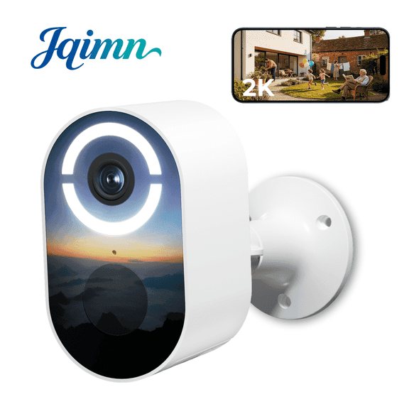 Jqimn 2K Security Cameras Wireless Outdoor, 2.4G WiFi Battery Powered Camera for Home Surveillance, AI Motion Detection, Spotlight & Siren Alarm, Color Night Vision, 2-Way Audio, Waterproof