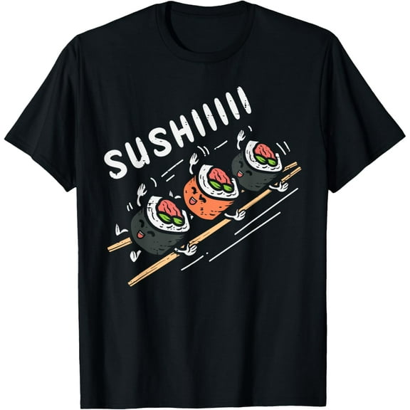 Sushi Slide Kawaii Anime Japanese Food Pun Men Women Kids T-Shirt
