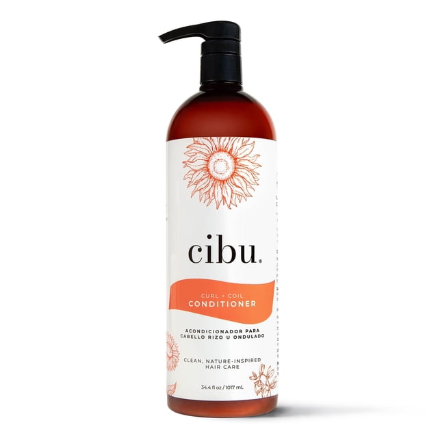 CIBU Curl + Coil Conditioner Cleanses, Hydrates, Revitalizes, Detangles & Preserves Natural Curl + Coil for Frizz-Free Smooth Manageable Hair (Conditioner, 1 Liter)