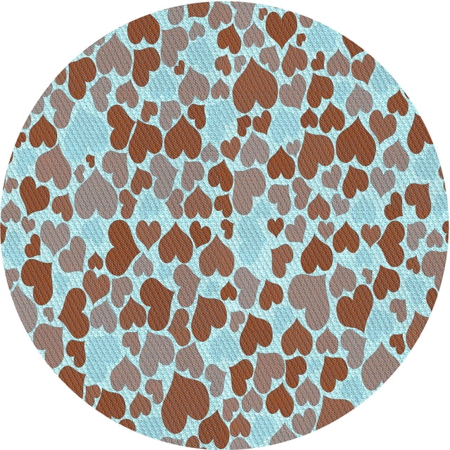 Ahgly Company Tapis Rond Lavable en Machine Intérieur Transitionnel Rouge Châtaigne, 3 Pieds Rond