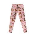 thumbnail image 7 of COEQINE Dachshund Heart Pink Girls Yoga Leggings Valentines Day Yoga Pants Full Length Athletic Trousers High Waist Tummy Control, for 12-13 Years Kids, 7 of 7