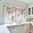 thumbnail image 5 of Flower and Bird Kitchen Curtains Butterfly Window Curtains and Valances Set 36 Inch, Watercolor Pink Botanical Short Tier Curtain for Kitchen, Spring Floral Small Kitchen Decor 52" x 24", 5 of 6