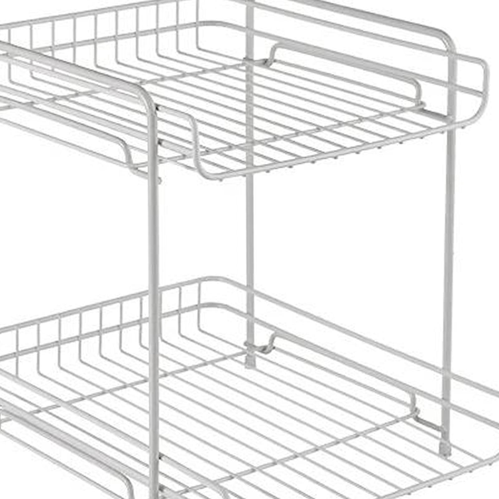 Fiocias Cabinet Organizer Spice Rack Display Shelf Mesh 2 Saving Multipurpose Under Sink White