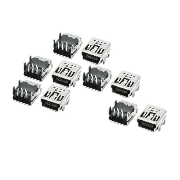Unique Bargains 10PCS USB Female Type B 5-Pin DIP Right Angle Plug Jack Socket Connector