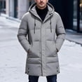 thumbnail image 5 of Ceisia Mens Mid Length Hooded Zipper Winter Puffer Coat Thick Warm Insulated Casual Outerwear For Men Gray XXXXL Gift, 5 of 5