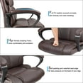 thumbnail image 3 of Lacoo Mid-Back Faux Leather Ergonomic Executive Office Desk Chair, Brown, 3 of 8