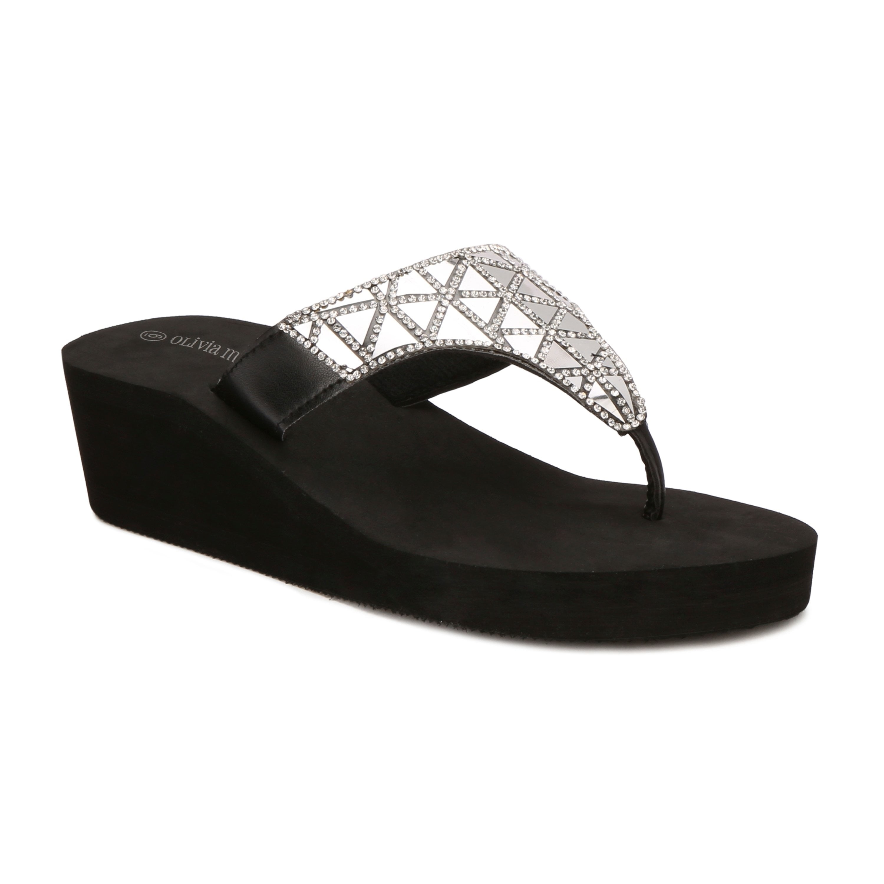 olivia miller rhinestone flip flops