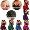 thumbnail image 3 of Women Lace Lingerie Front Closure Babydoll V Neck Nightwear Sexy Chemise Nightie, 3 of 6