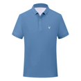thumbnail image 5 of Kids Short Sleeve Polo Shirt Boys Girls Classic Lapel Collar Deer Embroidery Casual Tops Lightweight Breathable Summer Tee for Daily Wear Oktoberfest Outfit(Navy,9-10Years), 5 of 5