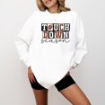 thumbnail image 4 of Faux Glitter Touchdown Season Sweatshirt for Girls, Teens, and Women Fall Football Pullover White Sweatshirt Large, 4 of 4