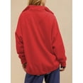 thumbnail image 6 of Sweatshirt for Women Oversized Casual Long Sleeve Button Henley Neck Pullover Tops Outfits Clothes Red S, 6 of 8
