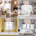 thumbnail image 5 of Spring Floral Valance Curtain Retro Purple Flower Leaves Wood Grain Window Valances Rod Pocket Short Curtains Window Treatments for Kitchen Bedroom Bathroom Laundry 60" x 14", 5 of 9