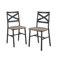 thumbnail image 3 of Rustic Industrial Wood Grey Wash Dining Chair, Set of 2 by Manor Park, 3 of 10