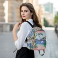 thumbnail image 6 of FORMRS Mini Backpack Purse for Women Travel Daypack Casual Shoulder Bag, Pink Seaside, 6 of 7