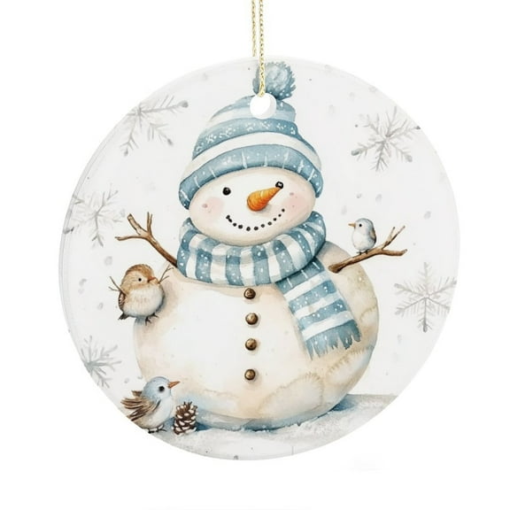 Christmas Tree Ornaments Snowman Snowflake Decor Xmas Tree Ornaments Ideal for Gifting And Collecting Winter Snowman with Bird Christmas Ornaments