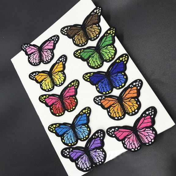 Worgeous 40pcs Embroidery Applique Butterflies Patches DIY Sticker for Clothing Crafts