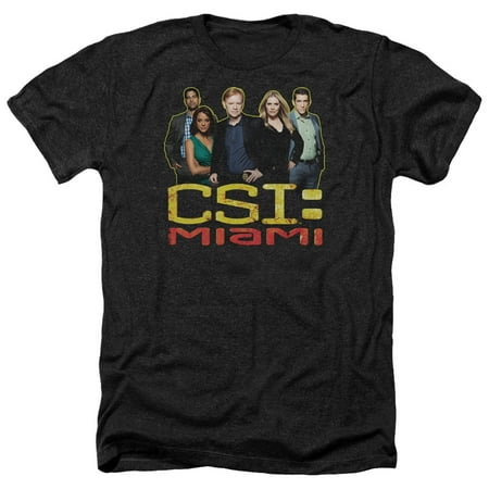 Csi Miami - The Cast In Black - Heather Short Sleeve Shirt - (Best Weather In Miami)