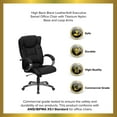 thumbnail image 4 of High Back Black LeatherSoft Ripple Swivel Office Chair - Titanium Nylon Base, 4 of 12