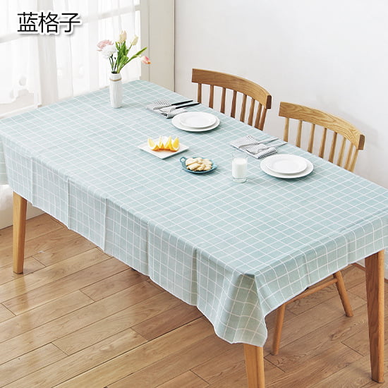 137 x 180cm Wipeable Dinner Tablecloth PVC Rectangle Wipe Clean Tablecloth Oilcloth Reusable Waterproof Plastic Tablecloth Washable Wrinkle Free Vinyl Table Cloth for Indoor Outdoor Wedding Party