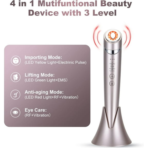 -Current  Massager with LED Light Therapy - Multi-Function Skin Care Device