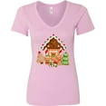 thumbnail image 3 of Inktastic Gingerbread House Christmas Women's V-Neck T-Shirt, 3 of 5