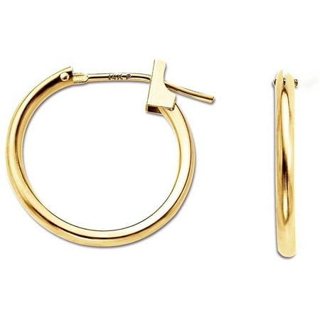 Simply Gold 14kt Yellow Gold 1.5mm x 15mm Hoop Earrings