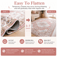 thumbnail image 4 of Wondiair 5'x7' Rose Pink Persian Floral Area Rug Carpet, Machine Washable Non-Slip for Living Room & Bedroom, 4 of 10