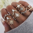 thumbnail image 1 of Juego de 10 anillos apilables para nudillos para mujeres adolescentes, Boho Vintag, 1 of 5