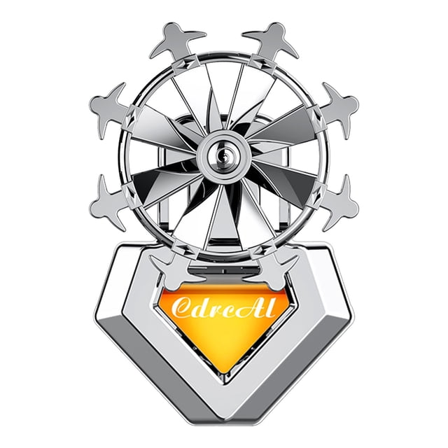 Orange Car Vent Clip Air Freshener With Rotating Fan Blades And 6Ml Essential Oil Aromatherapy Diffuser Decorative Ornament For Vehicle Dashboard