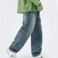 thumbnail image 4 of QHFBli Mens Baggy Jeans Male Big & Tall Loose Slightly Tapered Relaxed Straight Jean, 4 of 7
