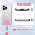 thumbnail image 2 of Phone Lanyard - 4× Pads, 2× Adjustable Neck Strap, Nylon Lanyard Compatible with All Smartphone Black+pink, 2 of 4