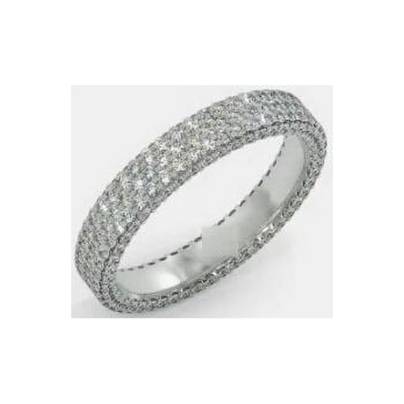 1.25ct Natural Round Cut Diamond (I-J,SI1) Eternity Band Ring 14k White Gold