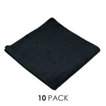 The Rag Company 51616-E-245-BLK 16x16 EDGELESS Microfiber Towel BLACK 10 PACK