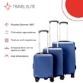 thumbnail image 2 of Set 3 Maletas de Viaje Travel Elite Texturizadas G 25 kg M 20 kg Carry On 10 kg Varios colores azul, 2 of 7