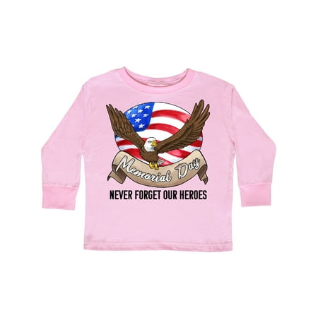 

Inktastic Memorial Day- Never Forget Our Heroes- Bald Eagle Gift Toddler Boy or Toddler Girl Long Sleeve T-Shirt