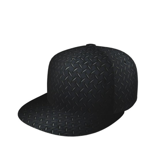 Snapback Hats For Men Women Black Steel Flat Bill Brim Baseball Cap Printed Hat