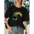 thumbnail image 1 of (180g Pure Cotton T-Shirt) St. Patrick's Day - Happy St. Patrick's Day Rainbow Cartoon Printed Women's Summer Round Neck Thick Short Sleeve T-Shirt Casual Pure Cotton, 1 of 6
