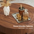 thumbnail image 3 of Wirrytor 30" Round Coffee Table with 2 Drawers and Storage Shelf, Modern Farmhouse Tea Table with Natural Tree Rings Top, Brown, 3 of 9