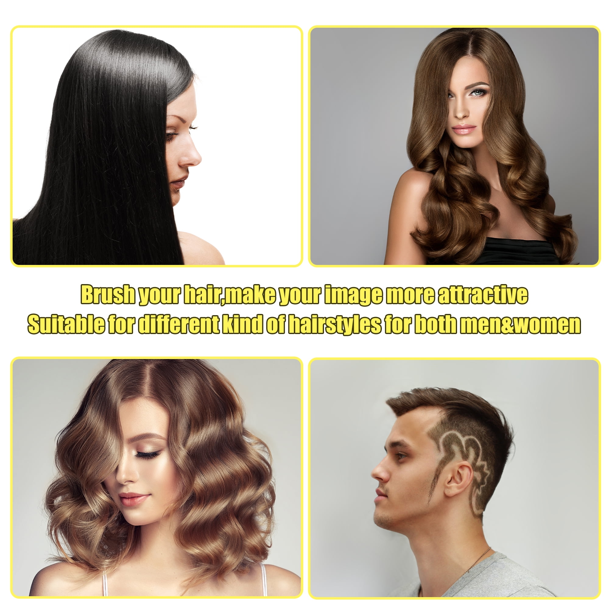 Unique Bargains Wide Tooth Comb for Curly Hair Wet Hair Long Thick Wavy Hair Black